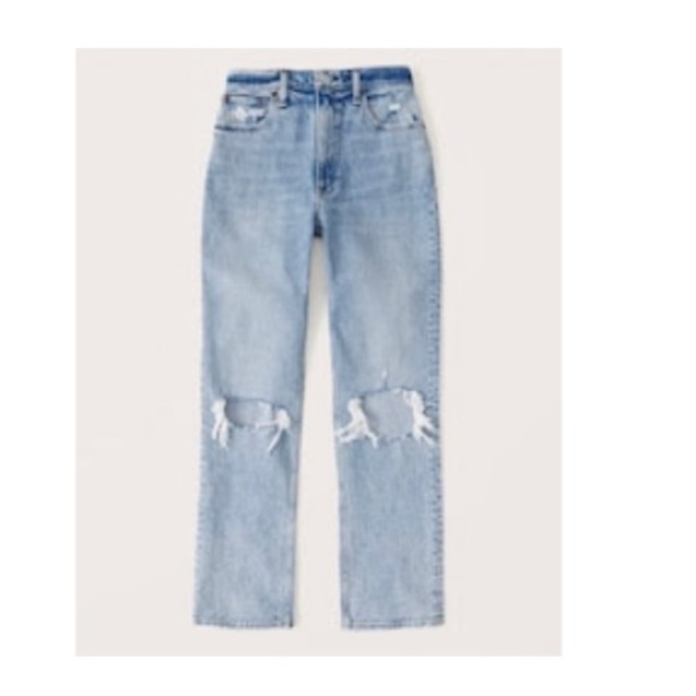 Abercombie & Fitch Curve Love Ultra High Rise 90s Straight Jeans